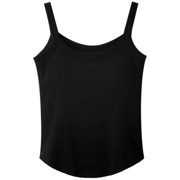 Black Tipped Cami Vest Top  |  Womens Tops & T-Shirts Clothing Tops & T-Shirts