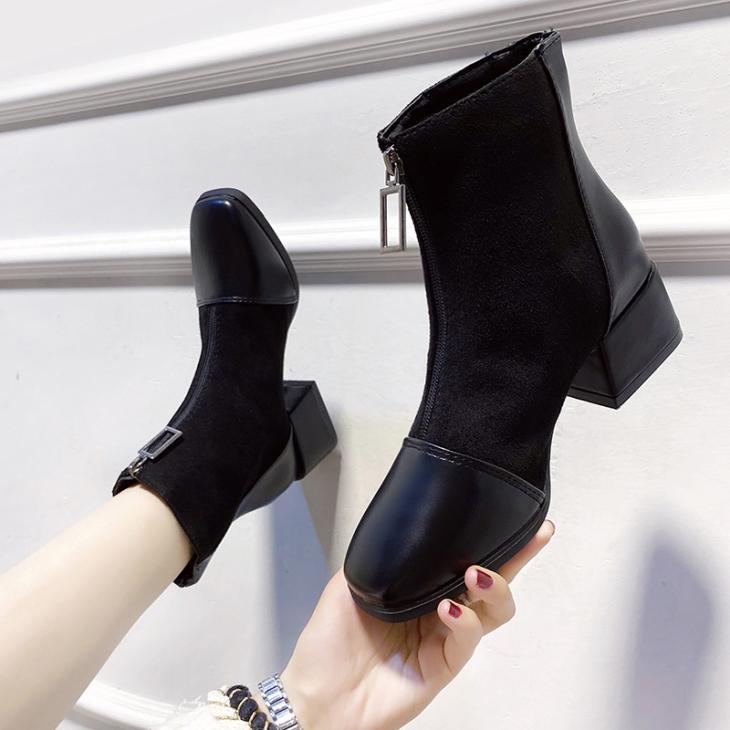 Black Tortoiseshell Block Heeled Ankle Boots  |  Womens Boots Boots Boots