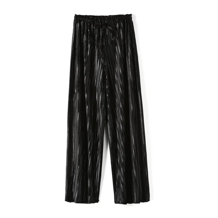 Black Velvet Wide Leg Trousers  |  Womens Trousers Clothing Co-Ord Sets