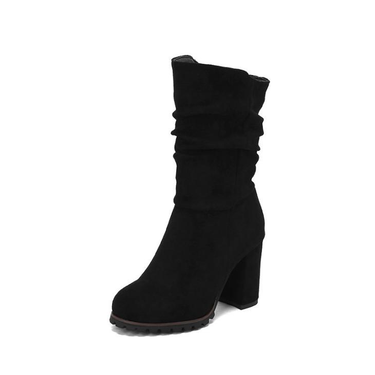 Black Wide Fit Ankle Heeled Boot  |  Womens Heels Boots Boots