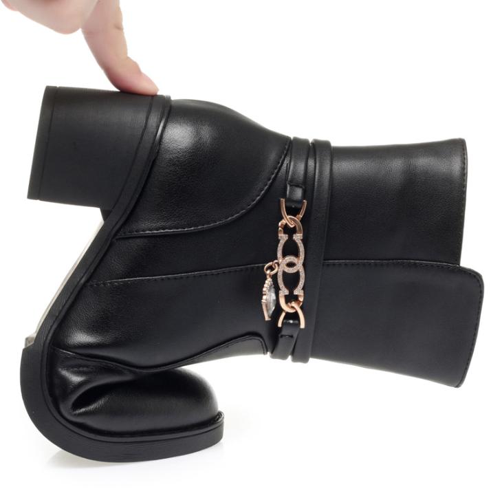 Black Wide Fit Hardware Strap Heeled Boots  |  Womens Wide Fit Shoes Boots Boots