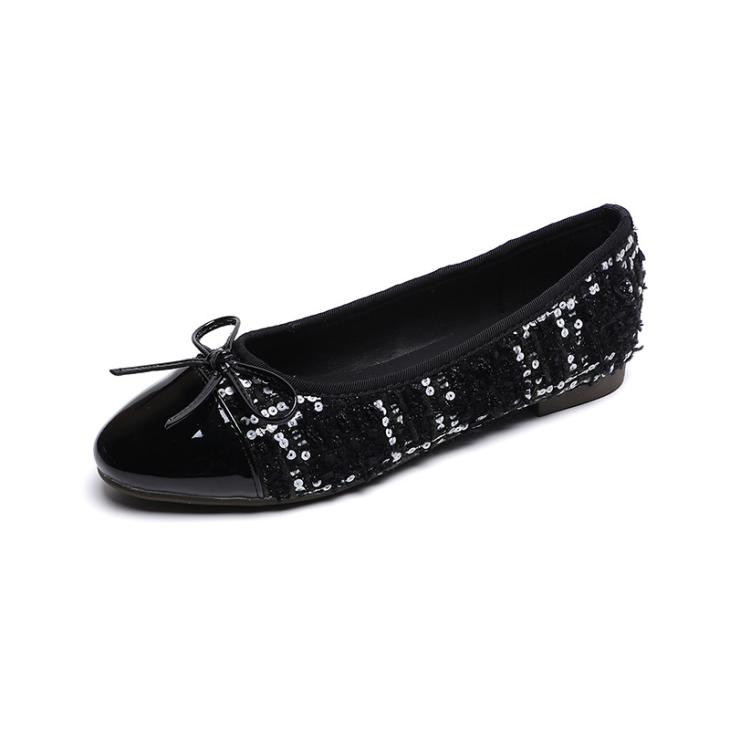 Black Wide Fit Toe Cap Stitch Ballet Pumps  |  Womens Wide Fit Shoes Shoes Shoes