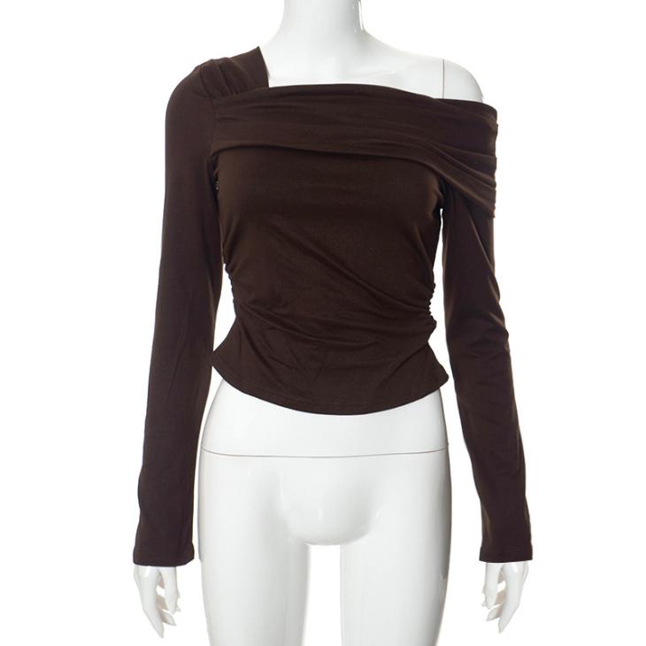 Black Wrap Drape Top  |  Womens Tops & T-Shirts Clothing Tops & T-Shirts