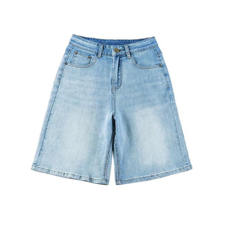 Blue Denim Knee Length Shorts  |  Womens Shorts Clothing Shorts