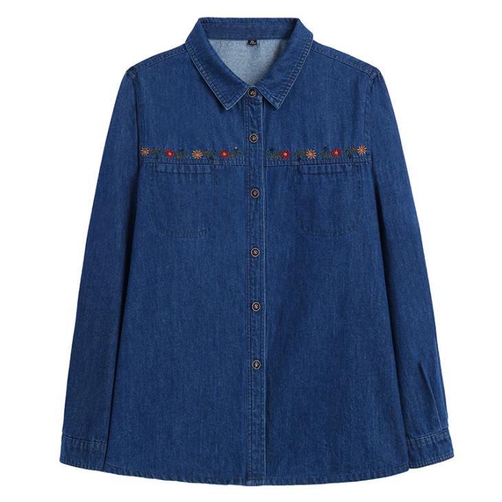 Blue Embroidered Denim Shirt  |  Womens Tops & T-Shirts Blouses & Shirts Blouses & Shirts