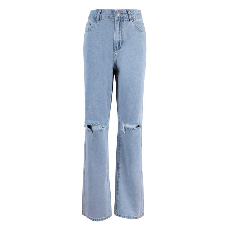 Blue High Waist Stove Pipe Straight Leg Jeans  |  Womens Jeans Clothing Jeans