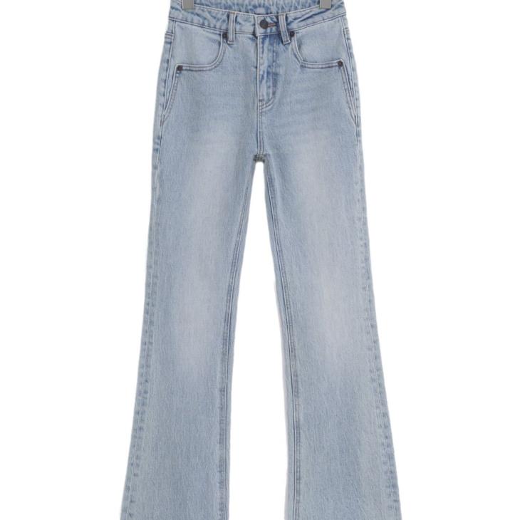 Blue High Waisted Flared Crop Jeans  |  Womens Jeans Clothing Jeans