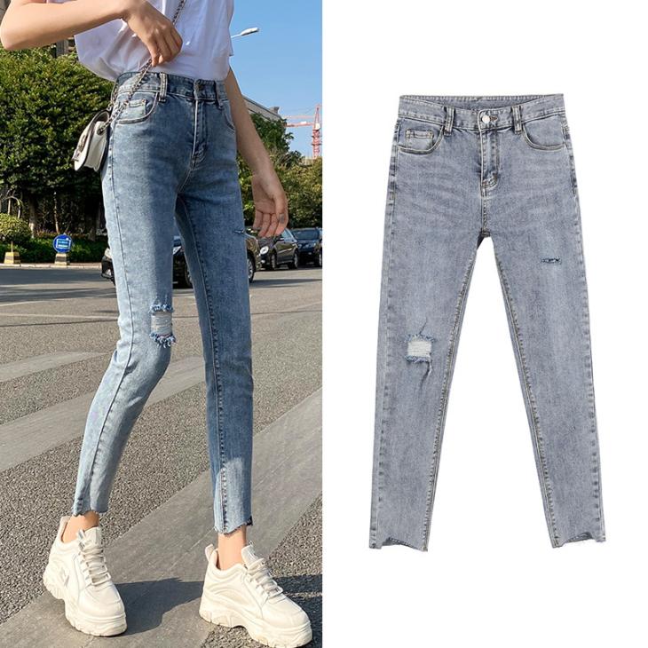 Blue Mid Rise Molly Skinny Ripped Jeans  |  Womens Jeans Clothing Jeans