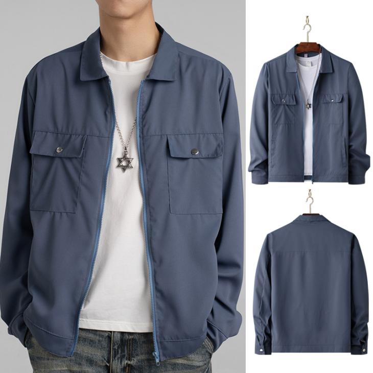 Blue Regular Fit Plisse Zip Up Overshirt  |  Mens Coats & Jackets Clothing Coats & Jackets