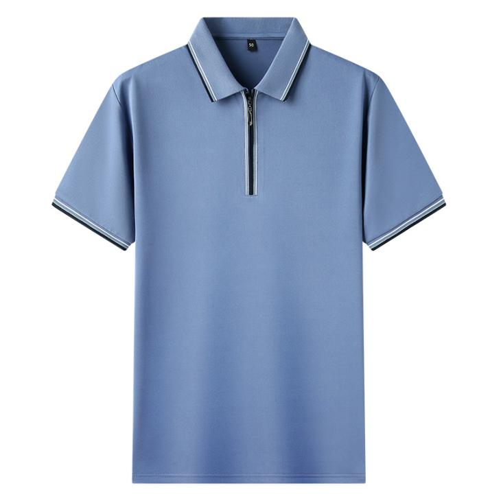 Blue Slim Fit Textured Tipped Polo Shirt  |  Mens Polo Shirts Clothing Mens