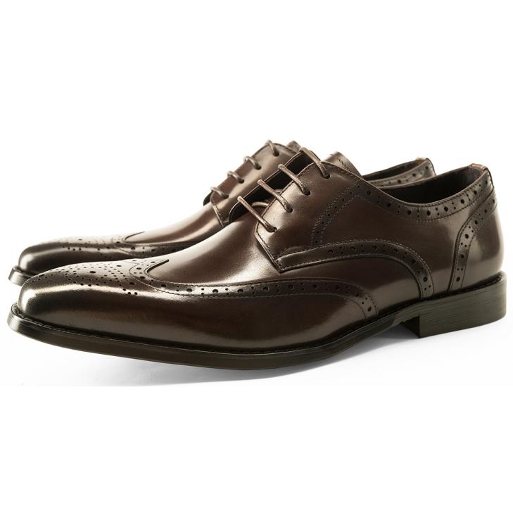 Brown Lace Up Leather Brogue Derby Shoes  |  Mens Smart Shoes Mens Mens