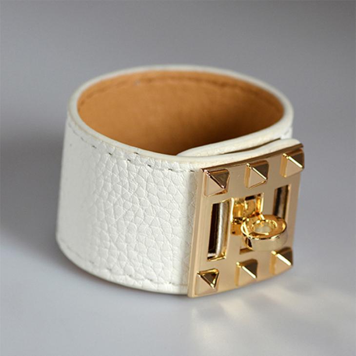 Brown Lock Clasp Cuff Bracelet  |  Womens Jewellery Accessories Jewellery