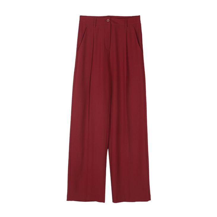 Brown Pleated Straight Trousers  |  Womens Trousers Clothing Trousers