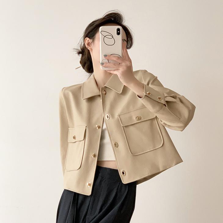 Brown Tailored Cropped Overshirt  |  Womens Coats & Jackets Clothing Coats & Jackets