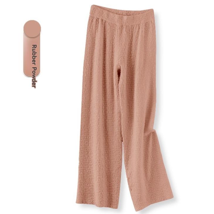 Brown Textured Wide Leg Trousers  |  Womens Trousers Clothing Co-Ord Sets