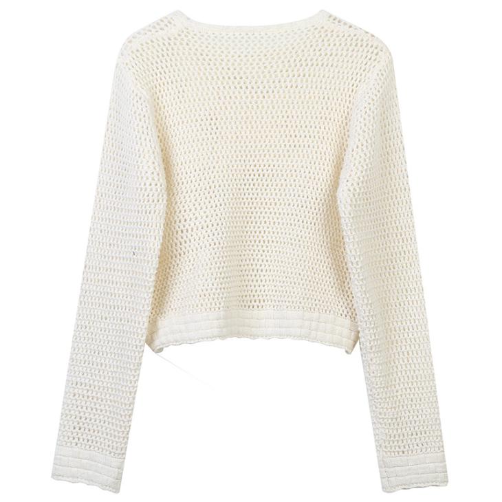 Cream Crochet Flared Sleeve Knit Top  |  Womens Tops & T-Shirts Clothing Jumpers & Cardigans