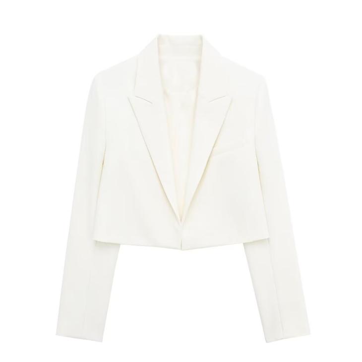 Cream Cropped Blazer  |  Womens Blazers Blazers Blazers