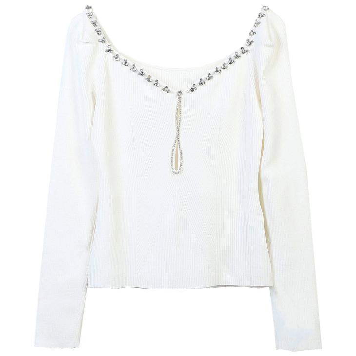 Cream Embellished Bow Trim Knitted Top  |  Womens Tops & T-Shirts Clothing Jumpers & Cardigans