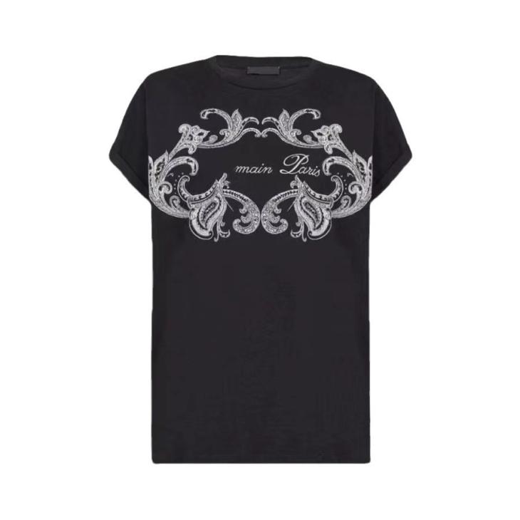 Cream Embroidery Detail Boxy T-Shirt  |  Womens T-Shirts & Vests Clothing T-Shirts & Vests