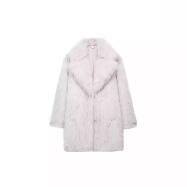 Cream Faux Fur Oversized Jacket  |  Womens Coats & Jackets Clothing Coats & Jackets