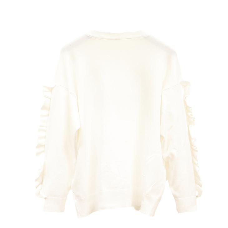 Cream Long Sleeve Ruffle Sweatshirt  |  Womens Hoodies & Sweats Clothing Hoodies & Sweats