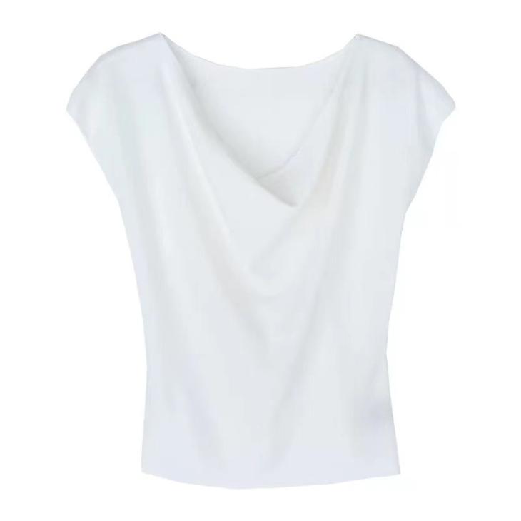 Cream Off Shoulder Drape Top  |  Womens Tops & T-Shirts Clothing Tops & T-Shirts