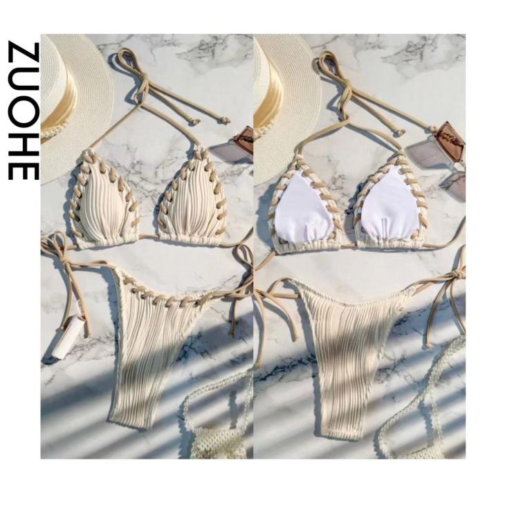 Cream Ombre Crochet Shell Bikini Top  |  Womens Swimwear & Beachwear Clothing Swimwear & Beachwear