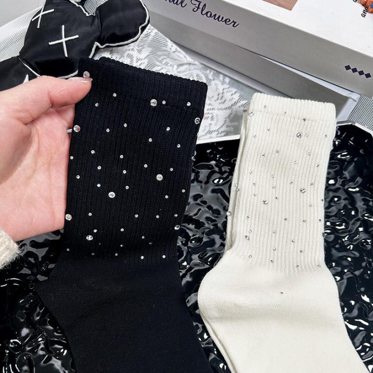 Cream Pearl Embellished Socks  |  Womens Socks & Tights Accessories Socks & Tights