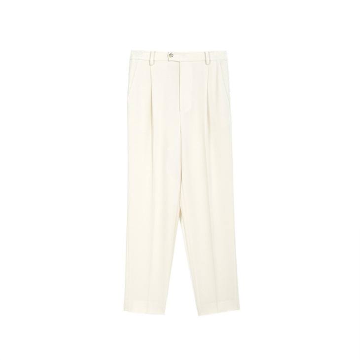 Cream Premium High Waisted Slim Leg Trousers  |  Womens Trousers Clothing Trousers