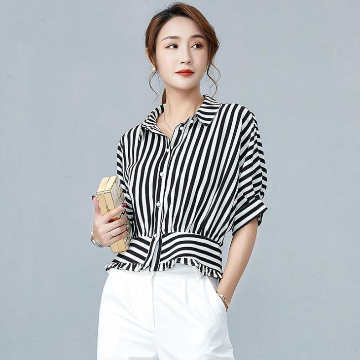 Cream Stripe Wrap Shirt  |  Womens Blouses & Shirts Blouses & Shirts Blouses & Shirts