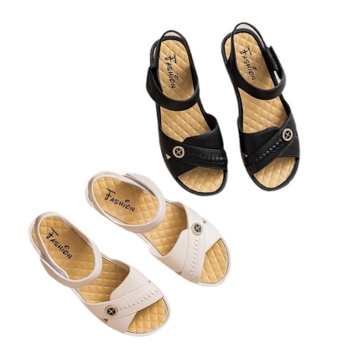 Cream Wide Fit Peep Toe Flat Sandals  |  Womens Sandals Sandals Sandals