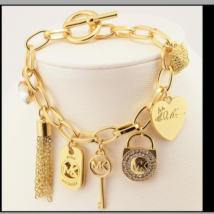 Gold Charm Chain Bracelet  |  Womens Jewellery Accessories Jewellery