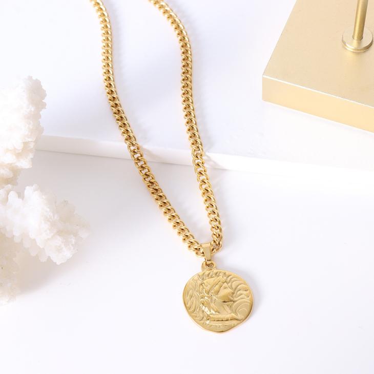 Gold Colour Coin Necklace  |  Mens Jewellery & Watches Accessories Jewellery & Watches