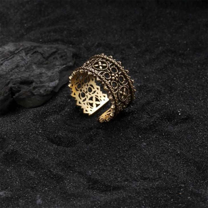 Gold Colour Floral Ring Multipack  |  Mens Jewellery & Watches Accessories Jewellery & Watches