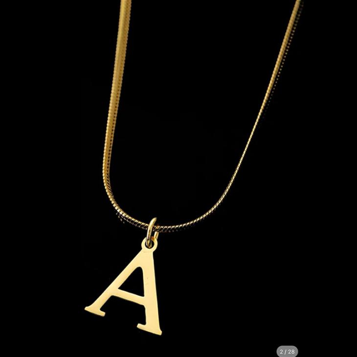 Gold Plated A Initial Necklace  |  Womens Jewellery Accessories Jewellery