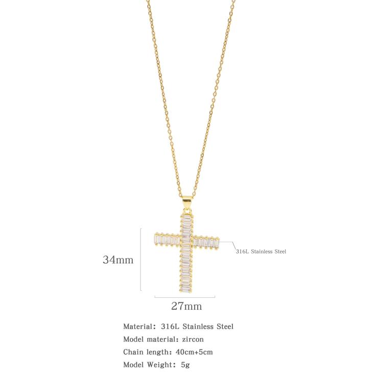 Gold Plated Cross Necklace  |  Mens Jewellery & Watches Accessories Jewellery & Watches