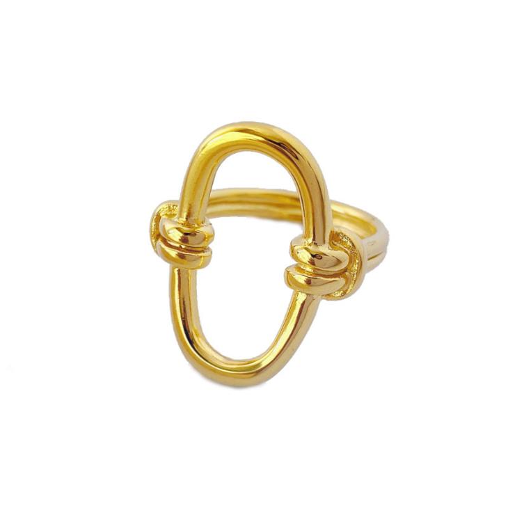 Gold Plated Open Circle Ring  |  Womens Jewellery Accessories Jewellery