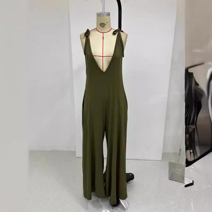 Green One Shoulder Hardware Detail Jumpsuit  |  Womens Jumpsuits & Playsuits Clothing Jumpsuits & Playsuits