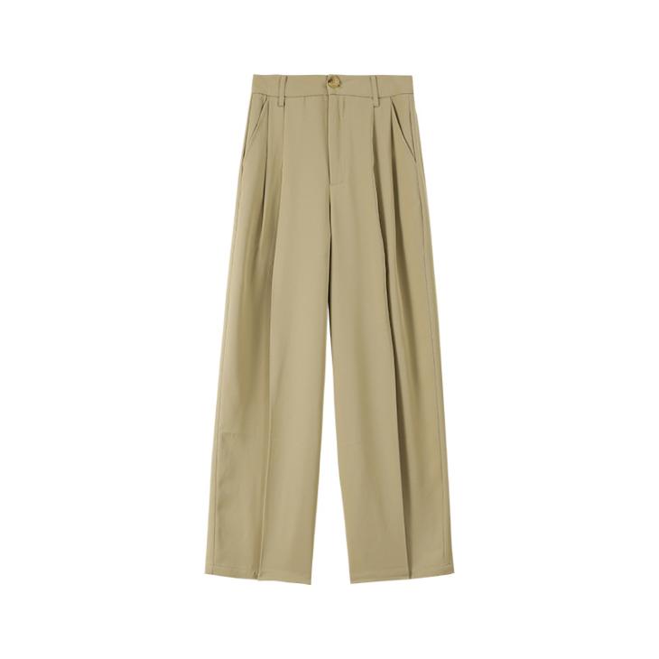 Green Pleated Straight Trousers  |  Womens Trousers Clothing Trousers