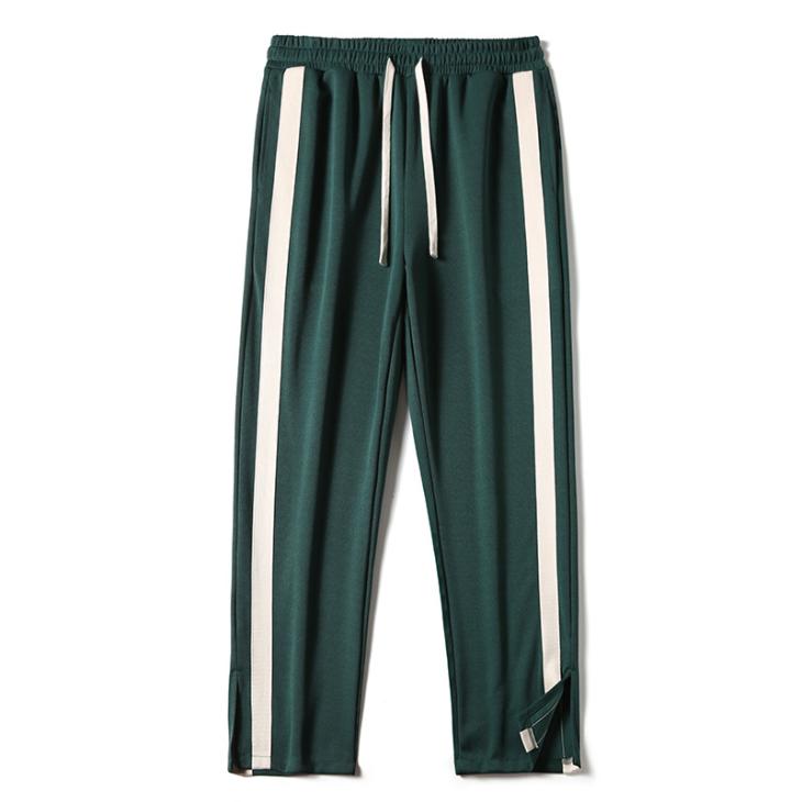 Green Regular Fit Taped Joggers  |  Mens Loungewear Clothing Joggers