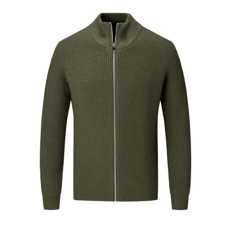 Green Slim Fit Knitted Zip Up Bomber Jacket  |  Mens Jumpers & Cardigans Clothing Jumpers & Cardigans