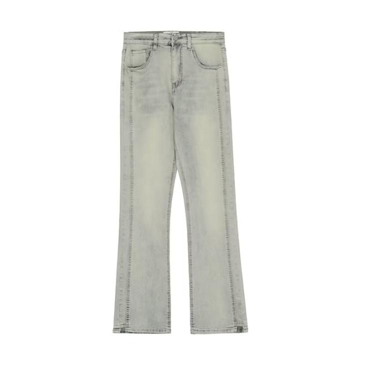 Grey High Waisted Flare Jeans  |  Womens Jeans Clothing Jeans