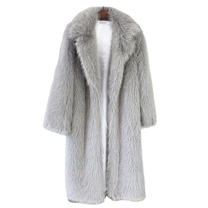 Grey Mid Length Faux Fur Coat  |  Womens Coats & Jackets Clothing Coats & Jackets