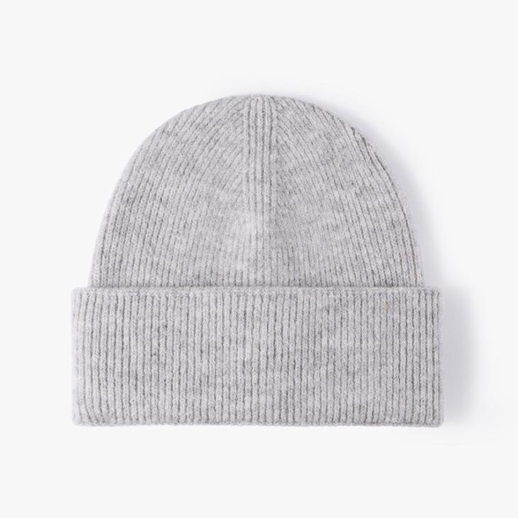 Grey Ribbed Knitted Beanie Hat  |  Mens Hats Accessories Hats