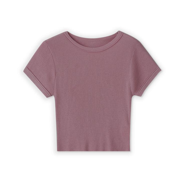 Grey Ribbed Washed Cropped T-Shirt  |  Womens Tops & T-Shirts Clothing T-Shirts & Vests