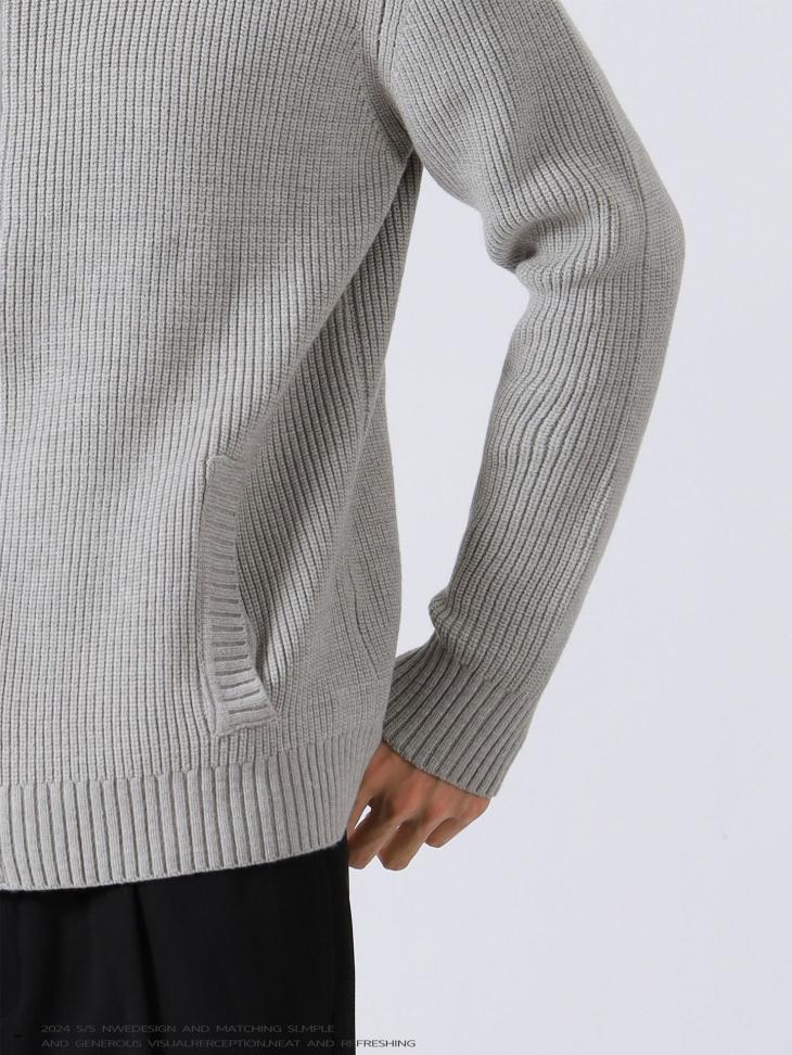 Grey Slim Fit Plaited Crew Neck Jumper  |  Mens Jumpers & Cardigans Clothing Jumpers & Cardigans