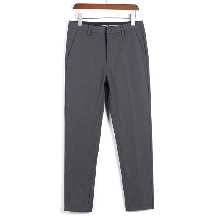 Grey Slim Fit Smart Chino Trousers  |  Mens Trousers Clothing Chinos