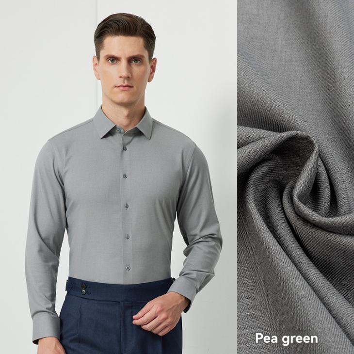 Grey Slim Fit Textured Smart Shirt  |  Mens Tops Clothing Mens