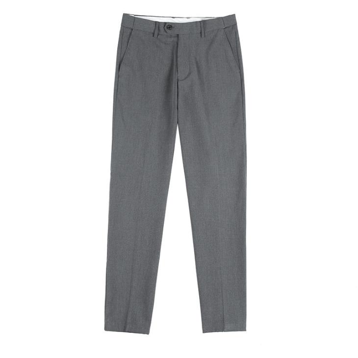 Grey Slim Fit Textured Smart Trousers  |  Mens Trousers Clothing Mens