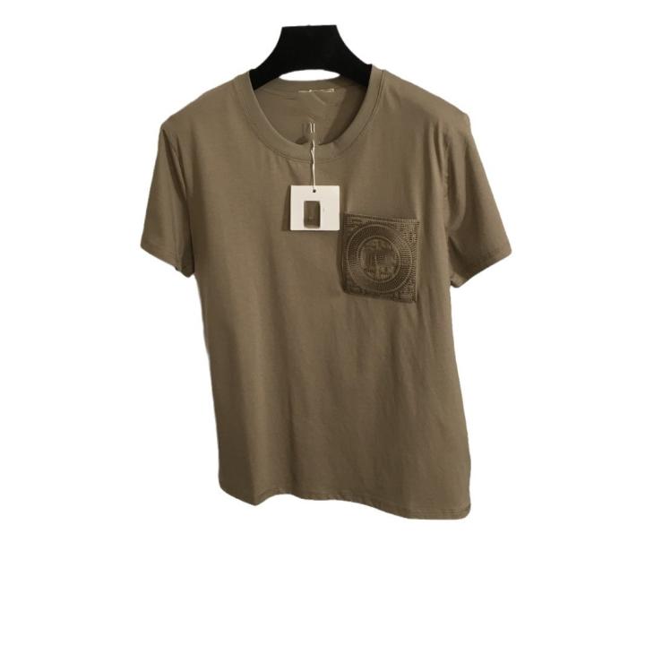 Khaki Crochet Pocket T-Shirt  |  Womens T-Shirts & Vests Clothing T-Shirts & Vests